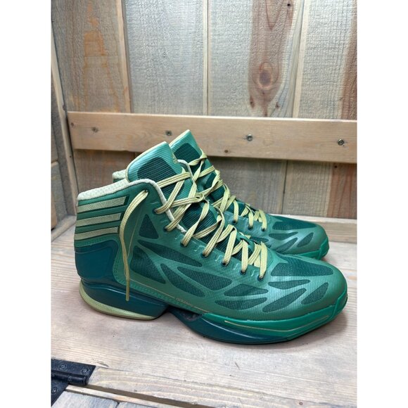 Adidas Mens Size 12 Sprint Web Adizero Green NO INSOLES - Rare Basketball Shoes - Picture 1 of 8
